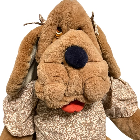 Wrinkles Brown Dog Dress Hand Puppet 28" Heritage Collection Vintage 80s - Picture 5 of 13